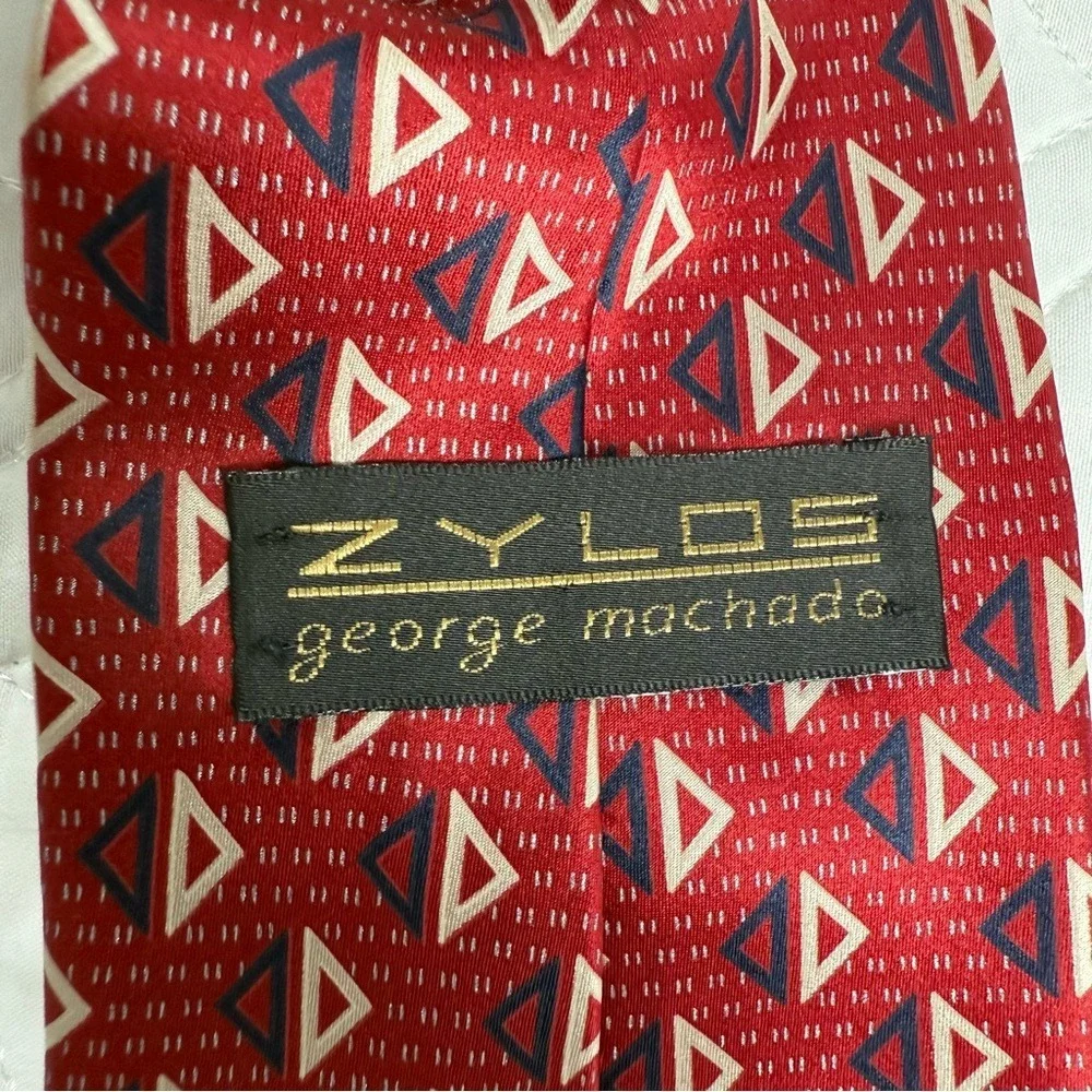 Zylos George‎ Machado Silk Set of 4 Ties Black, Red, Gold Patterns Men's EUC